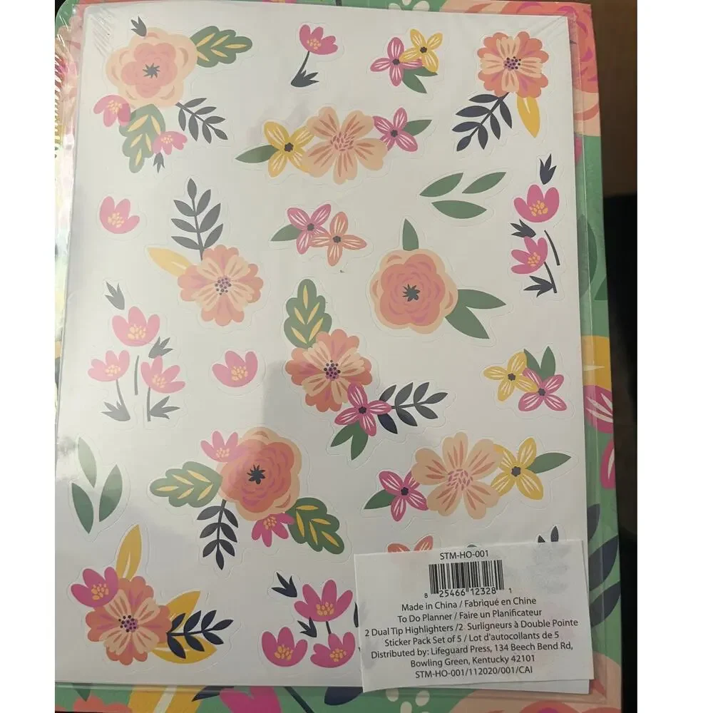 Steel Mill & Co. Floral Daily Planner Set + Highlighters & Stickers (NWT)